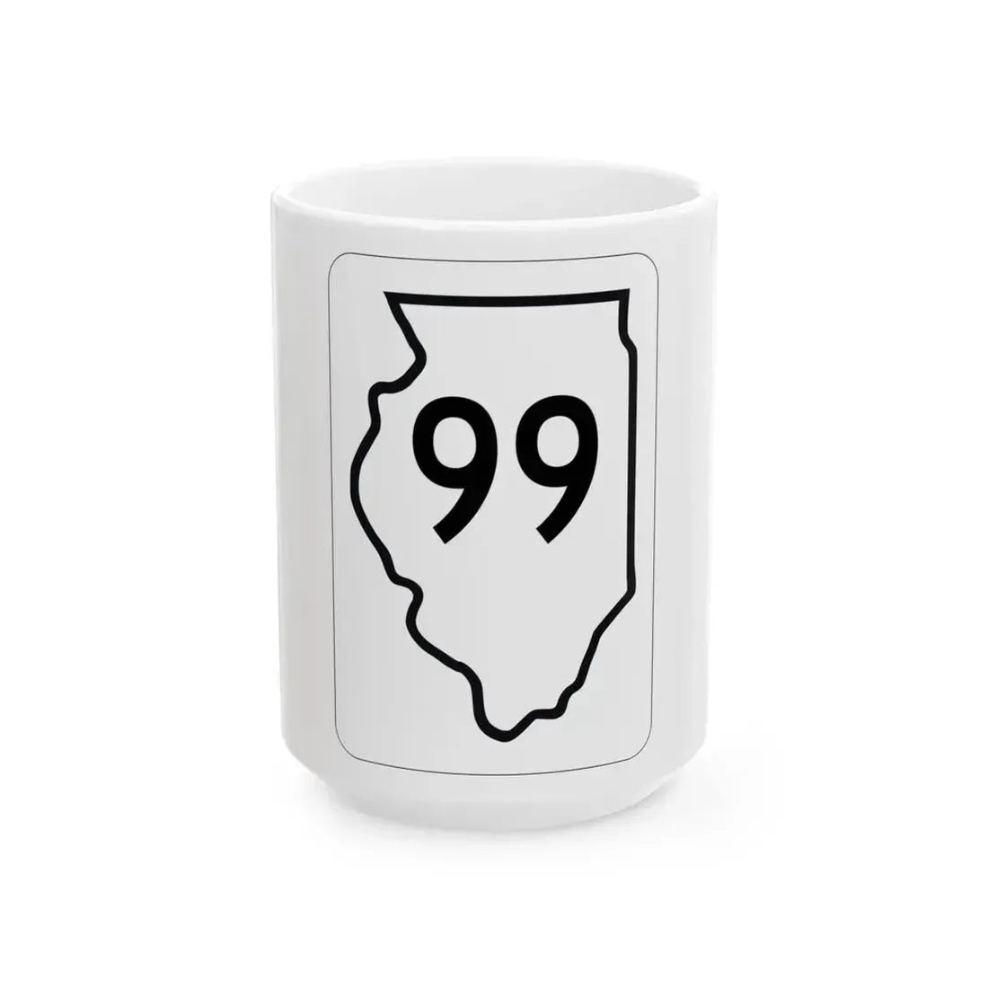 Illinois 99 1950 (Illinois) (Road Sign) White Coffee Mug 15oz - Go Mug Yourself
