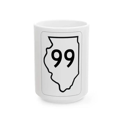 Illinois 99 1950 (Illinois) (Road Sign) White Coffee Mug 15oz - Go Mug Yourself