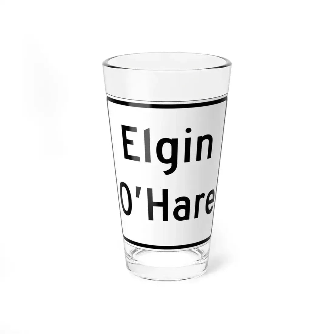 Illinois ElginOHare Expressway (Illinois) (Road Sign) Pint Glass 16oz 16oz - Go Mug Yourself