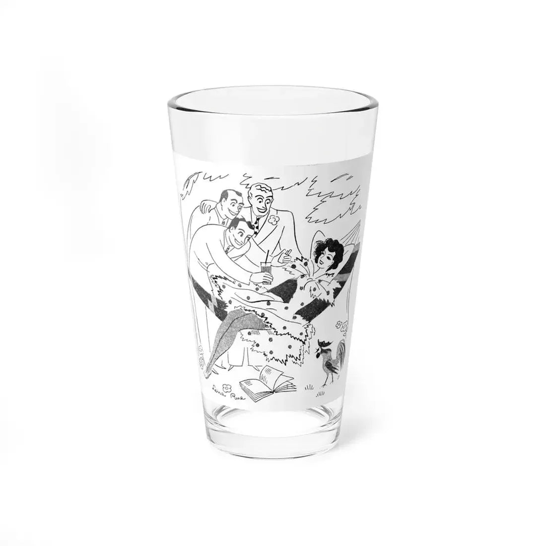 Illustration by Lena Rue, 1950s - Pint Glass 16oz 16oz - Go Mug Yourself