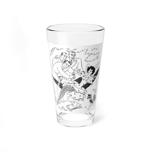 Illustration by Lena Rue, 1950s - Pint Glass 16oz 16oz - Go Mug Yourself