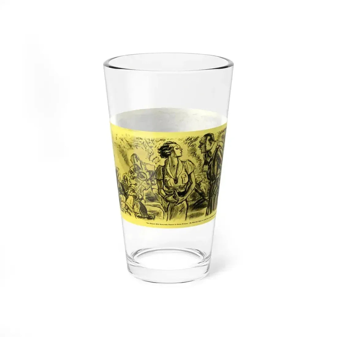Illustration for the 1937 magazine fiction Summer Moonshine - Pint Glass 16oz - Go Mug Yourself