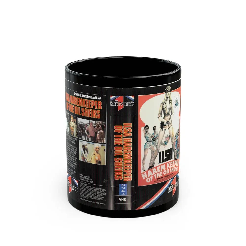 ILSA HAREM KEEPER OF THE OIL SHEIKS (VHS COVER) - Black Coffee Mug 11oz - Go Mug Yourself