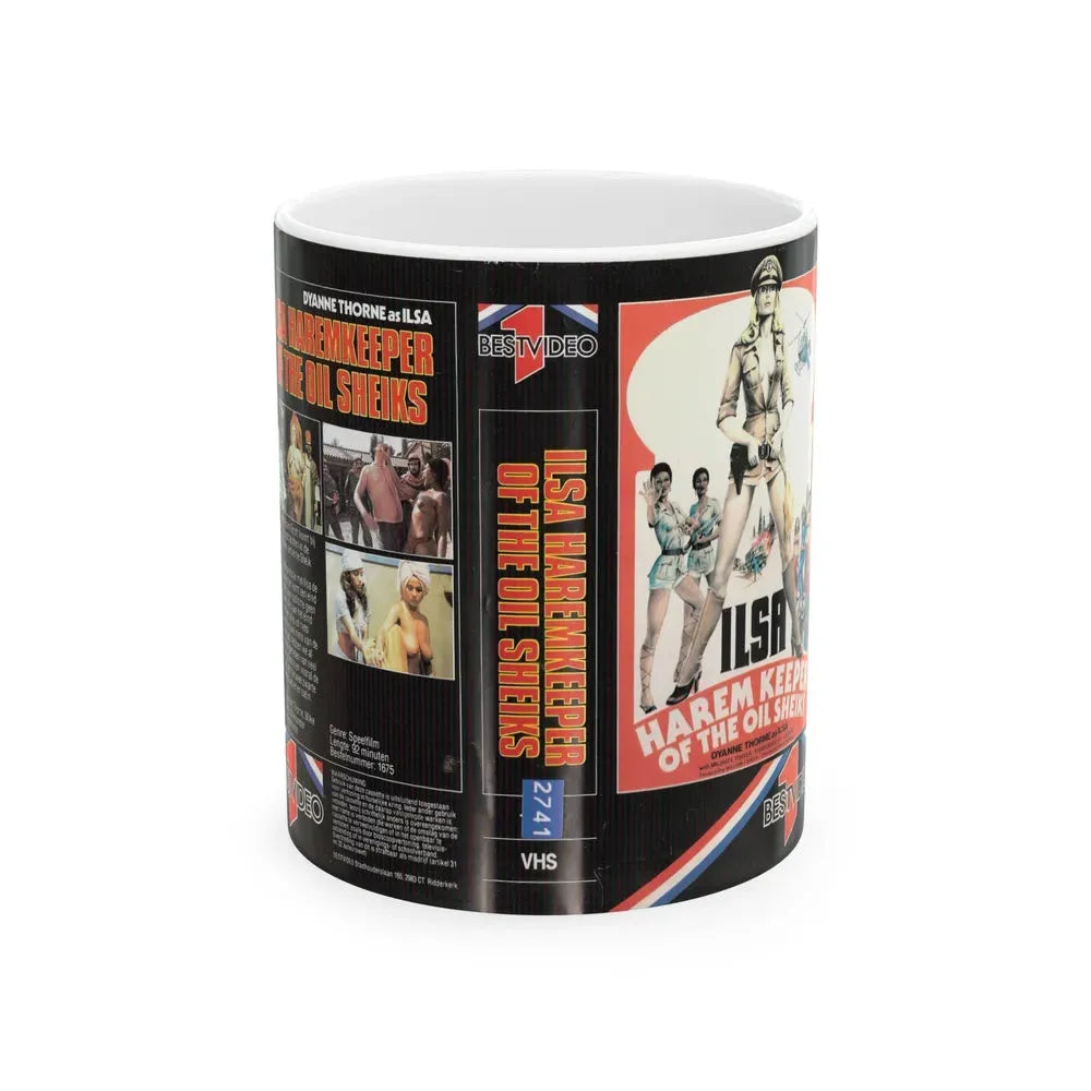 ILSA HAREM KEEPER OF THE OIL SHEIKS (VHS COVER) - White Coffee Mug 11oz - Go Mug Yourself