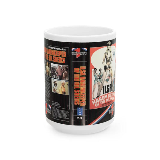 ILSA HAREM KEEPER OF THE OIL SHEIKS (VHS COVER) - White Coffee Mug-15oz-Go Mug Yourself