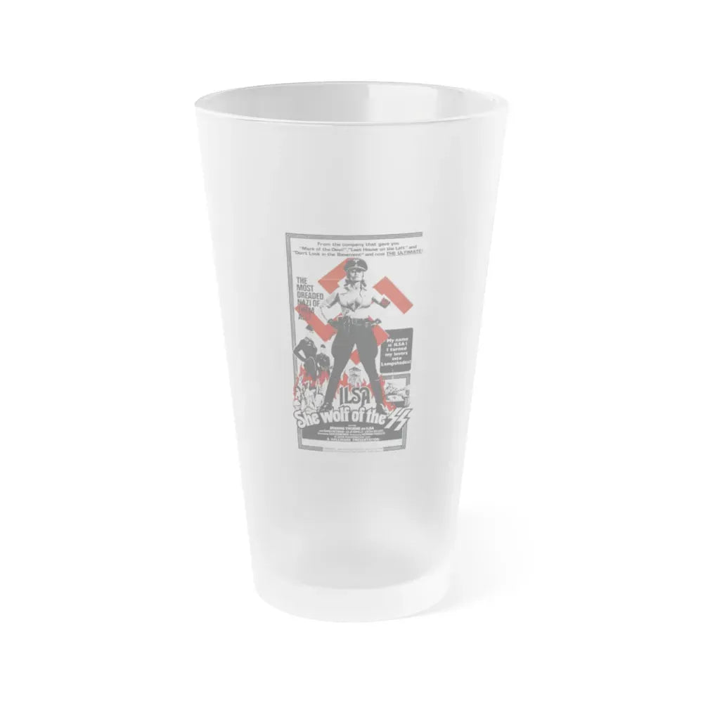 ILSA SHE-WOLF OF THE SS 1975 Movie Poster - Frosted Pint Glass 16oz 16oz Frosted - Go Mug Yourself
