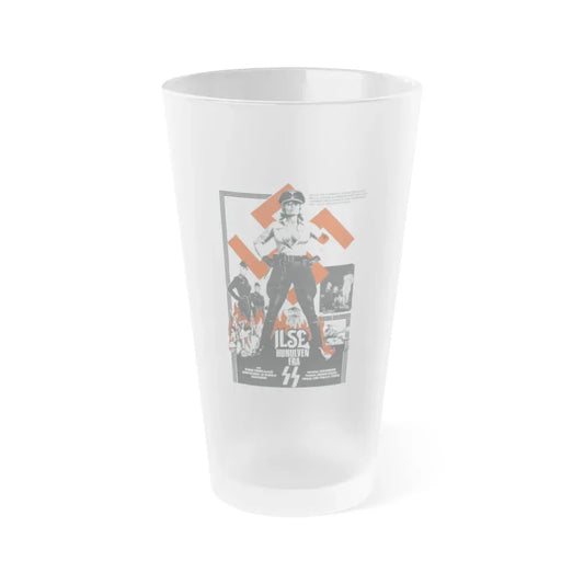 ILSA SHE-WOLF OF THE SS (DANISH) 1975 Movie Poster - Frosted Pint Glass 16oz 16oz Frosted - Go Mug Yourself