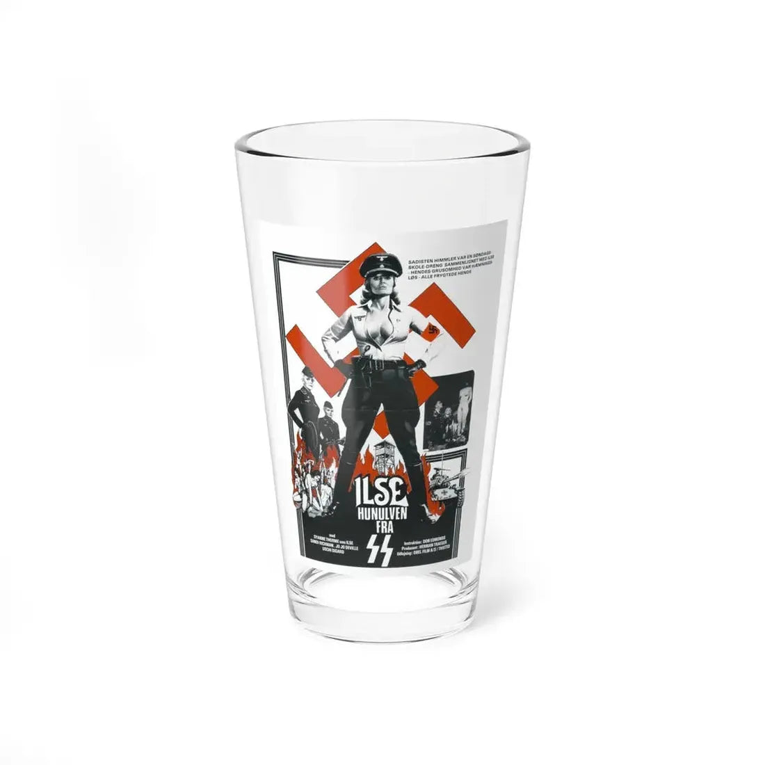 ILSA SHE-WOLF OF THE SS (DANISH) 1975 Movie Poster - Pint Glass 16oz 16oz - Go Mug Yourself