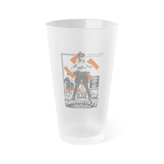 ILSA SHE-WOLF OF THE SS (DANISH RERELEASE) 1975 Movie Poster - Frosted Pint Glass 16oz 16oz Frosted - Go Mug Yourself