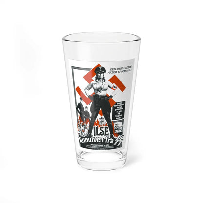 ILSA SHE-WOLF OF THE SS (DANISH RERELEASE) 1975 Movie Poster - Pint Glass 16oz-16oz-Go Mug Yourself