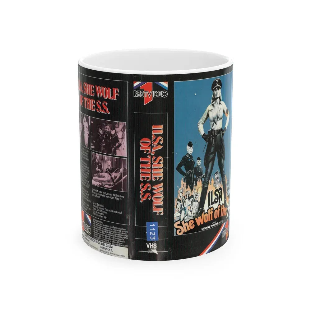 ILSA SHE WOLF OF THE SS (VHS COVER) - White Coffee Mug 11oz - Go Mug Yourself
