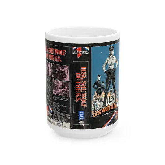 ILSA SHE WOLF OF THE SS (VHS COVER) - White Coffee Mug 15oz - Go Mug Yourself