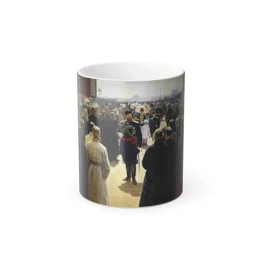Ilya Repin (1844-1930) Aleksander III receiving rural district elders in the yard of Petrovsky Palace in-0 - Color Changing Mug 11oz 11oz - Go Mug Yourself