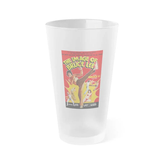 IMAGE OF BRUCE LEE 1976 Movie Poster - Frosted Pint Glass 16oz 16oz Frosted - Go Mug Yourself