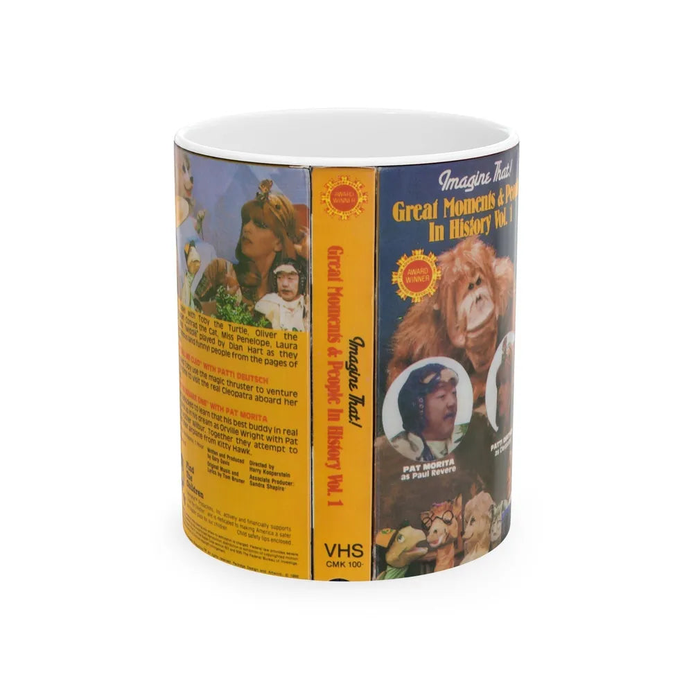 IMAGINE THAT GREAT MOMENTS AND PEOPLE IN HISTORY VOLUME 1 (VHS COVER) - White Coffee Mug-11oz-Go Mug Yourself