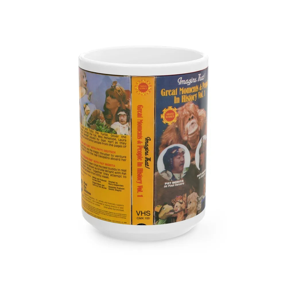 IMAGINE THAT GREAT MOMENTS AND PEOPLE IN HISTORY VOLUME 1 (VHS COVER) - White Coffee Mug-15oz-Go Mug Yourself