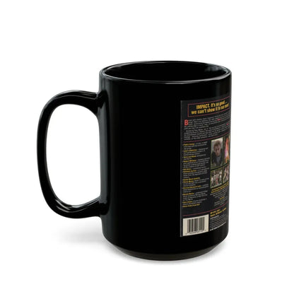 IMPACT VIDEO MAGAZINE STUART SHAPIRO JANES ADDICITON BUTTHOLE SURFERS ROBERT WILLIAMS BILL KICKS (VHS COVER) - Black Coffee Mug - Go Mug Yourself