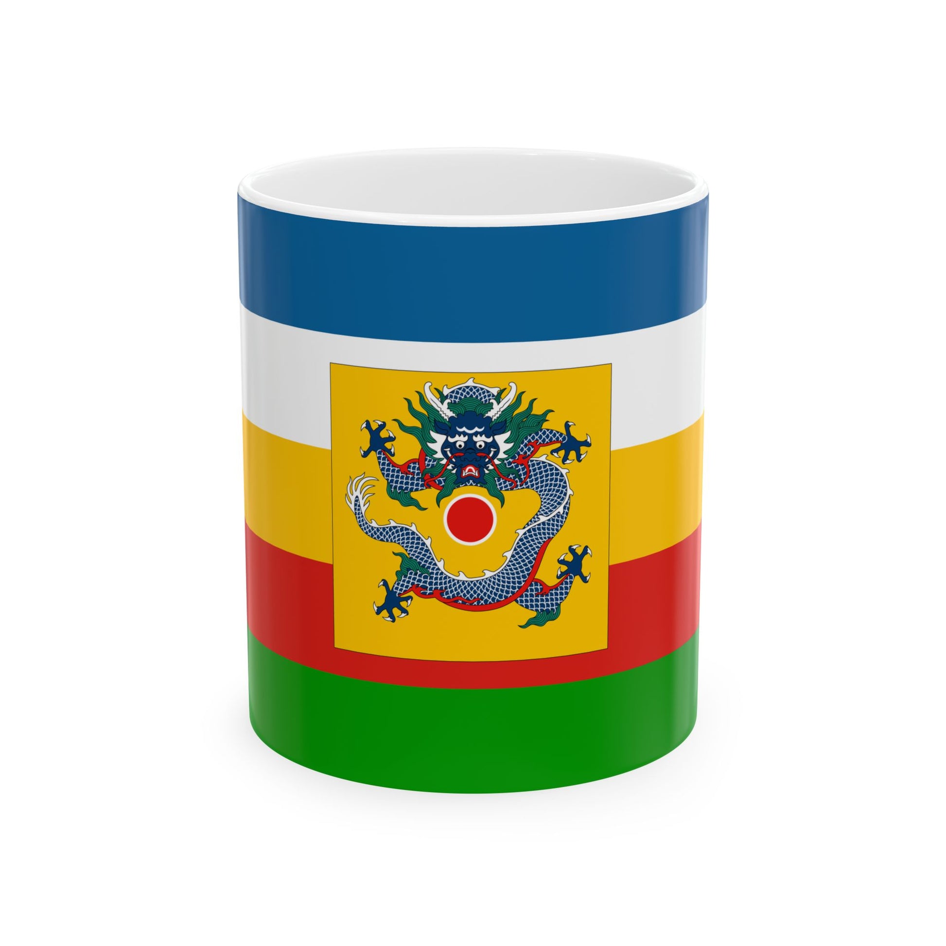 Imperial Chinese Navy Fleet Commanders Flag 1905-1909 (China) White Coffee Mug-11oz-Go Mug Yourself