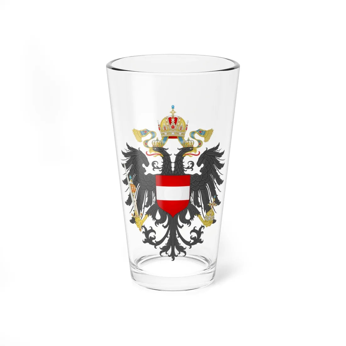 Imperial Coat of Arms of Austria (Austria) (Coat of Arms) Pint Glass 16oz 16oz - Go Mug Yourself