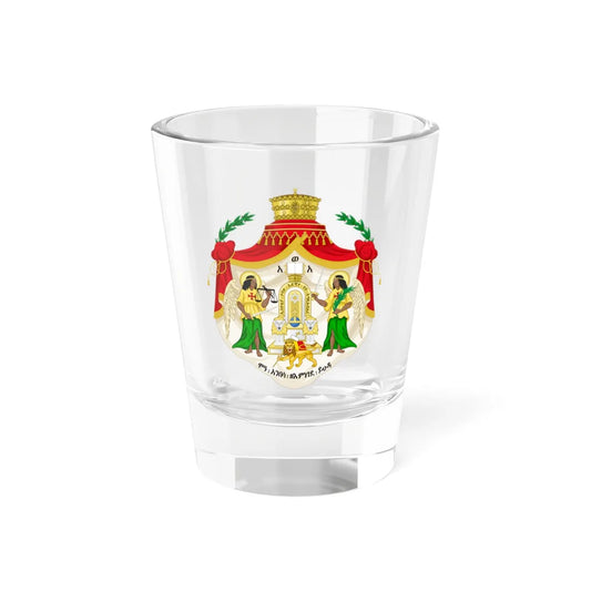 Imperial coat of arms of Ethiopia Menelik II (Ethiopia) (Coat of Arms) Shot Glass 1.5oz 1.5oz - Go Mug Yourself