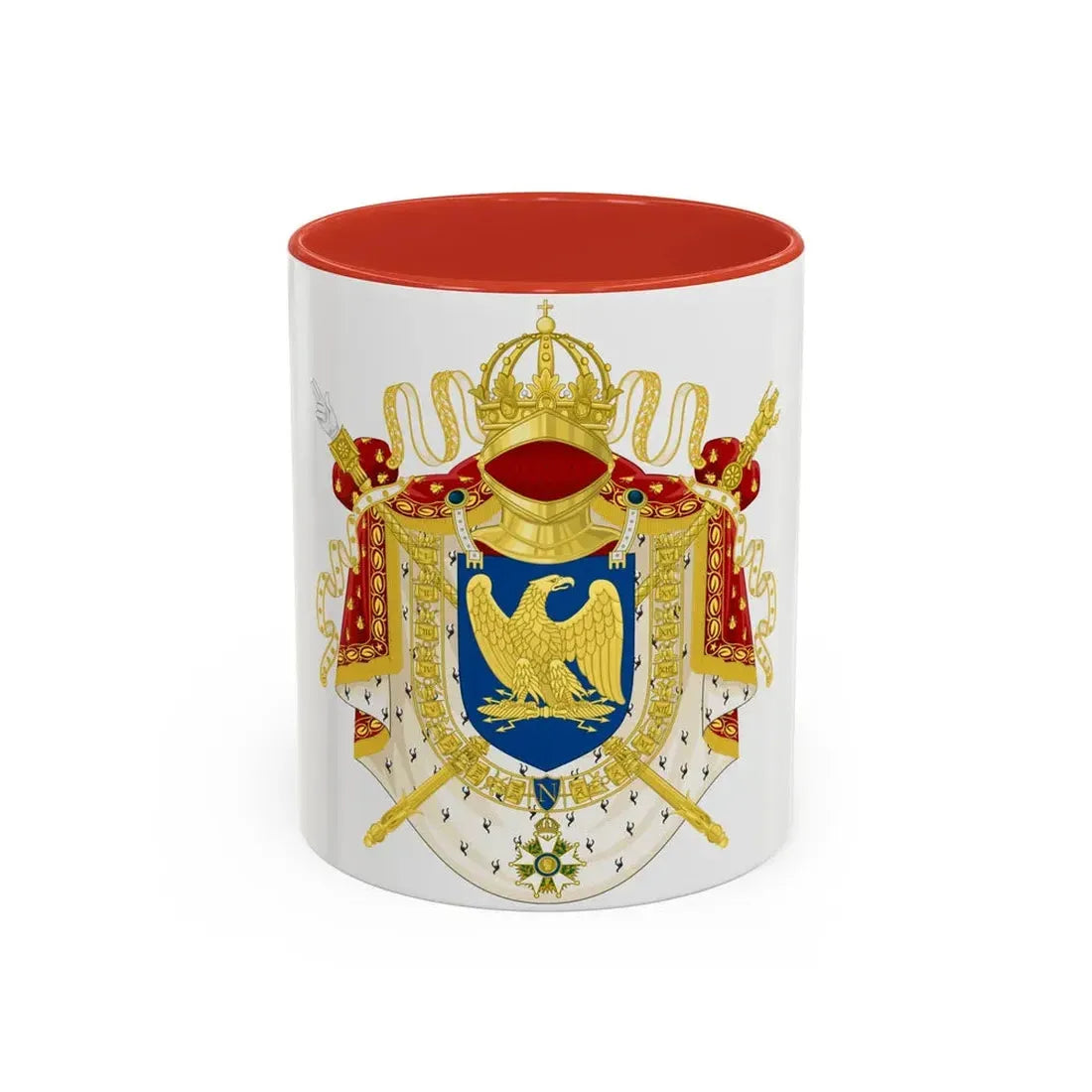 Imperial Coat of Arms of France (1804-1815) - Accent Coffee Mug 11oz Red - Go Mug Yourself
