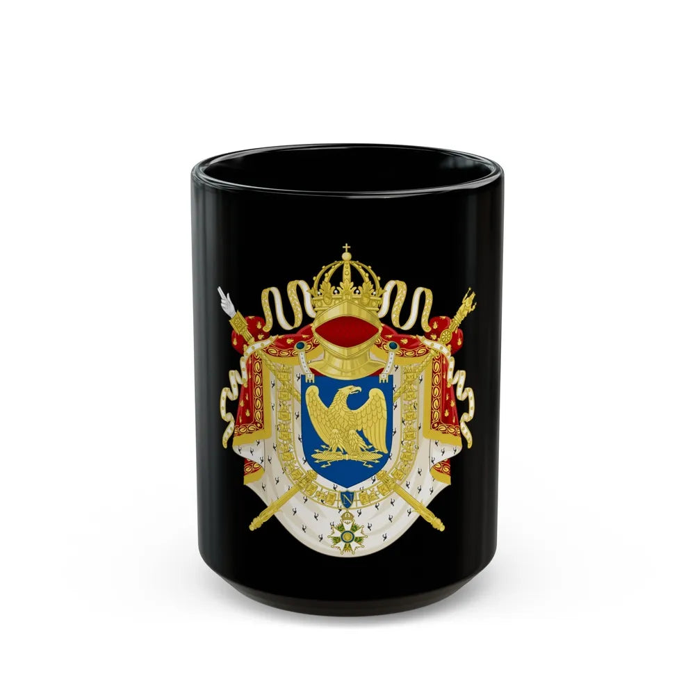 Imperial Coat of Arms of France (1804-1815) - Black Coffee Mug-15oz-Go Mug Yourself