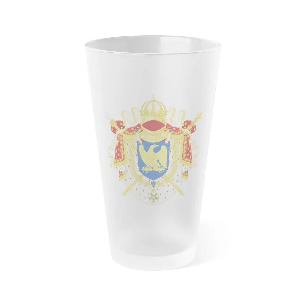 Imperial Coat of Arms of France (1804-1815) - Frosted Pint Glass 16oz-16oz-Frosted-Go Mug Yourself