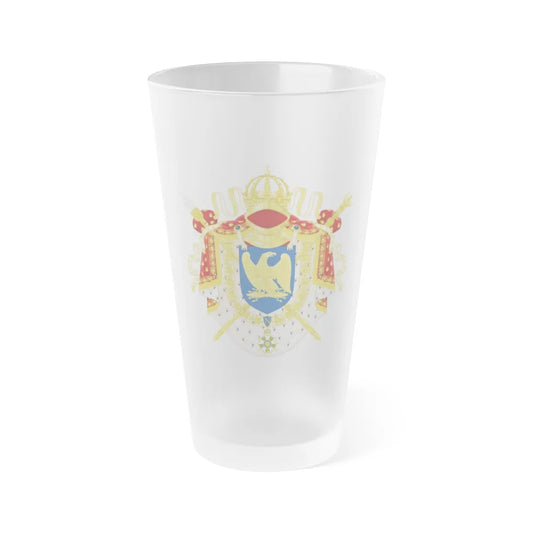 Imperial Coat of Arms of France (1804-1815) - Frosted Pint Glass 16oz-16oz-Frosted-Go Mug Yourself