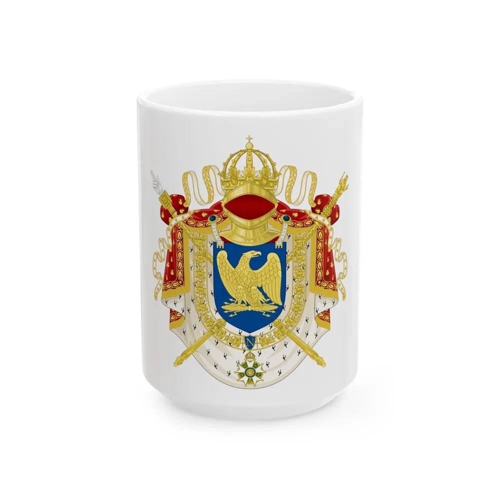 Imperial Coat of Arms of France (1804-1815) - White Coffee Mug-15oz-Go Mug Yourself