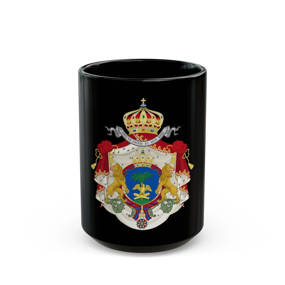 Imperial Coat of Arms of Haiti (1849-1859) - Black Coffee Mug-15oz-Go Mug Yourself