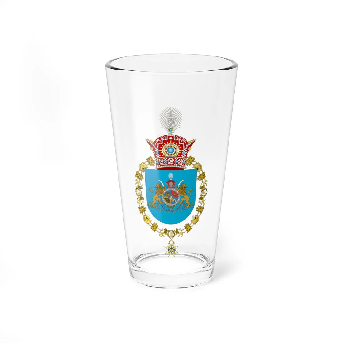 Imperial Coat of Arms of Iran Order of Charles III Variant (Iran) (Coat of Arms) Pint Glass 16oz 16oz - Go Mug Yourself