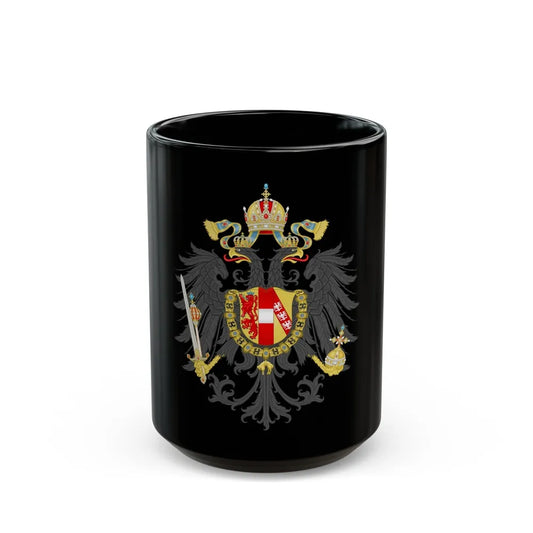 Imperial Coat of Arms of the Empire of Austria (1815) - Black Coffee Mug-15oz-Go Mug Yourself