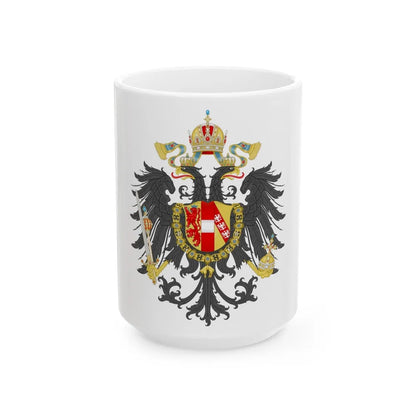 Imperial Coat of Arms of the Empire of Austria (1815) - White Coffee Mug-15oz-Go Mug Yourself