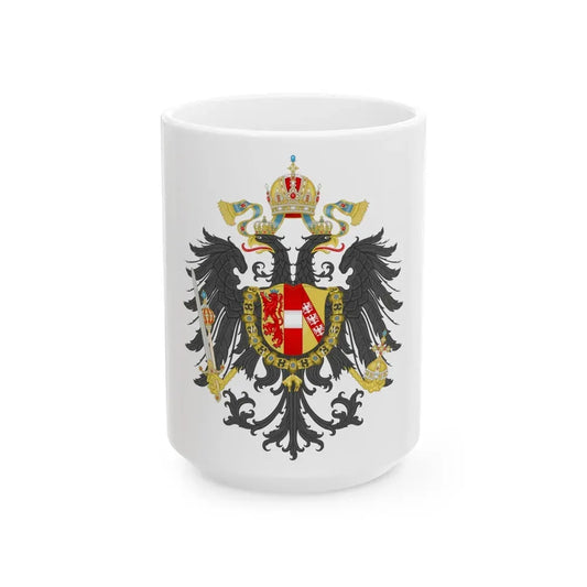 Imperial Coat of Arms of the Empire of Austria (1815) - White Coffee Mug 15oz - Go Mug Yourself