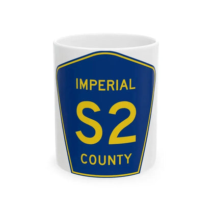 Imperial County S2 (California) (Road Sign) White Coffee Mug 11oz - Go Mug Yourself