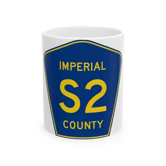 Imperial County S2 (California) (Road Sign) White Coffee Mug 11oz - Go Mug Yourself