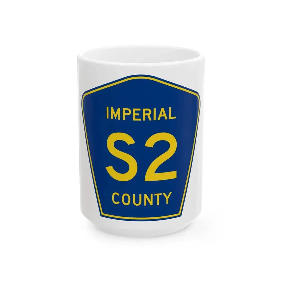 Imperial County S2 (California) (Road Sign) White Coffee Mug 15oz - Go Mug Yourself