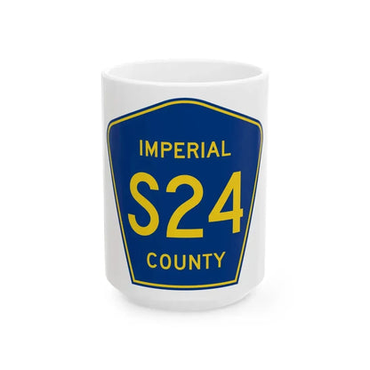 Imperial County S24 (California) (Road Sign) White Coffee Mug 15oz - Go Mug Yourself