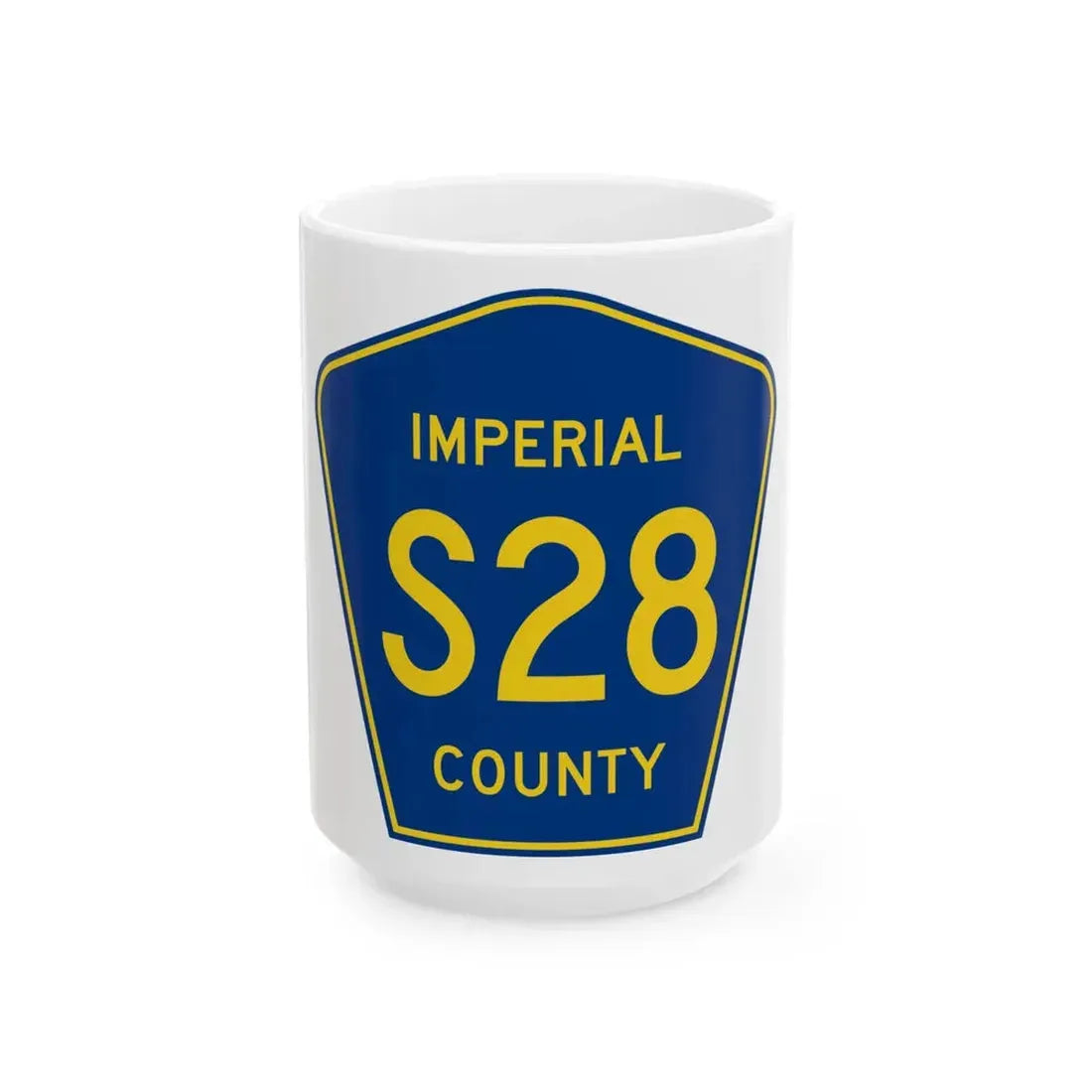 Imperial County S28 (California) (Road Sign) White Coffee Mug 15oz - Go Mug Yourself