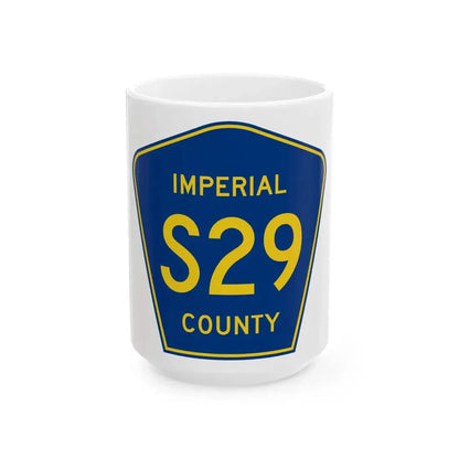 Imperial County S29 (California) (Road Sign) White Coffee Mug 15oz - Go Mug Yourself