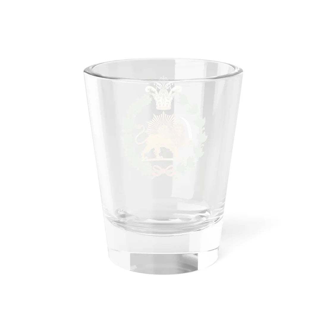 Imperial Emblem of the Qajar Dynasty Lion and Sun (Iran) (Coat of Arms) Shot Glass 1.5oz - Go Mug Yourself