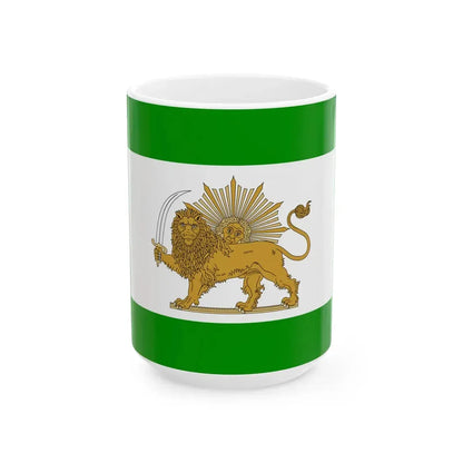 Imperial Standard of Mozaffar al-Din Shah Qajar 1896-1906 (Iran) White Coffee Mug 15oz - Go Mug Yourself