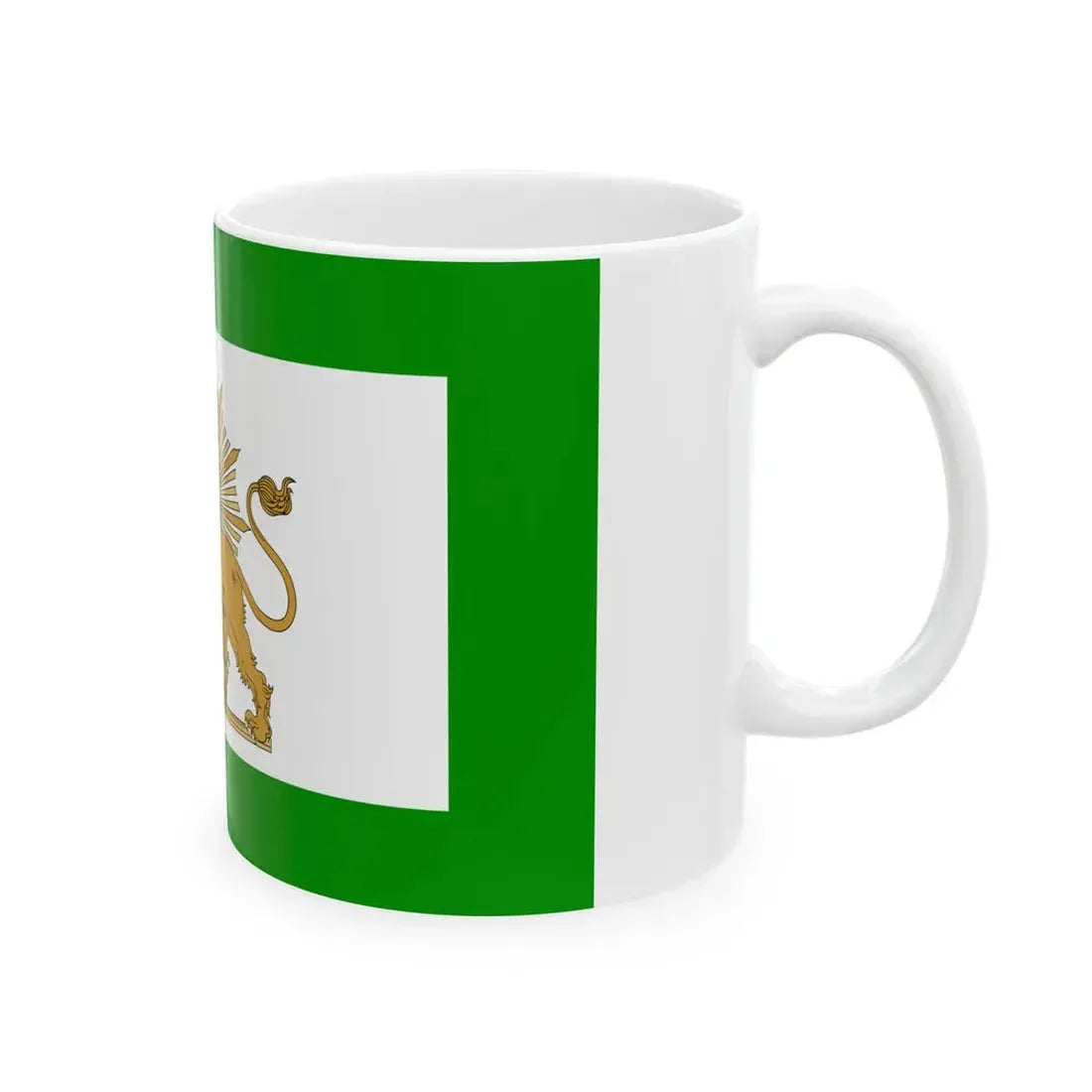 Imperial Standard of Mozaffar al-Din Shah Qajar 1896-1906 (Iran) White Coffee Mug - Go Mug Yourself