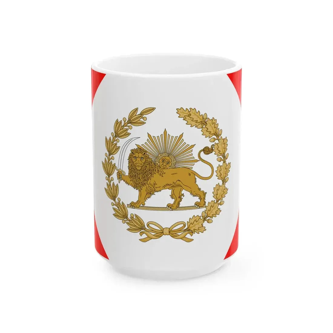 Imperial Standard of Naser al-Din Shah Qajar 1848-1896 (Iran) White Coffee Mug 15oz - Go Mug Yourself