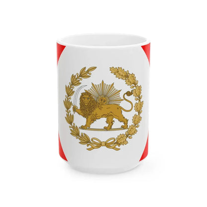 Imperial Standard of Naser al-Din Shah Qajar 1848-1896 (Iran) White Coffee Mug 15oz - Go Mug Yourself