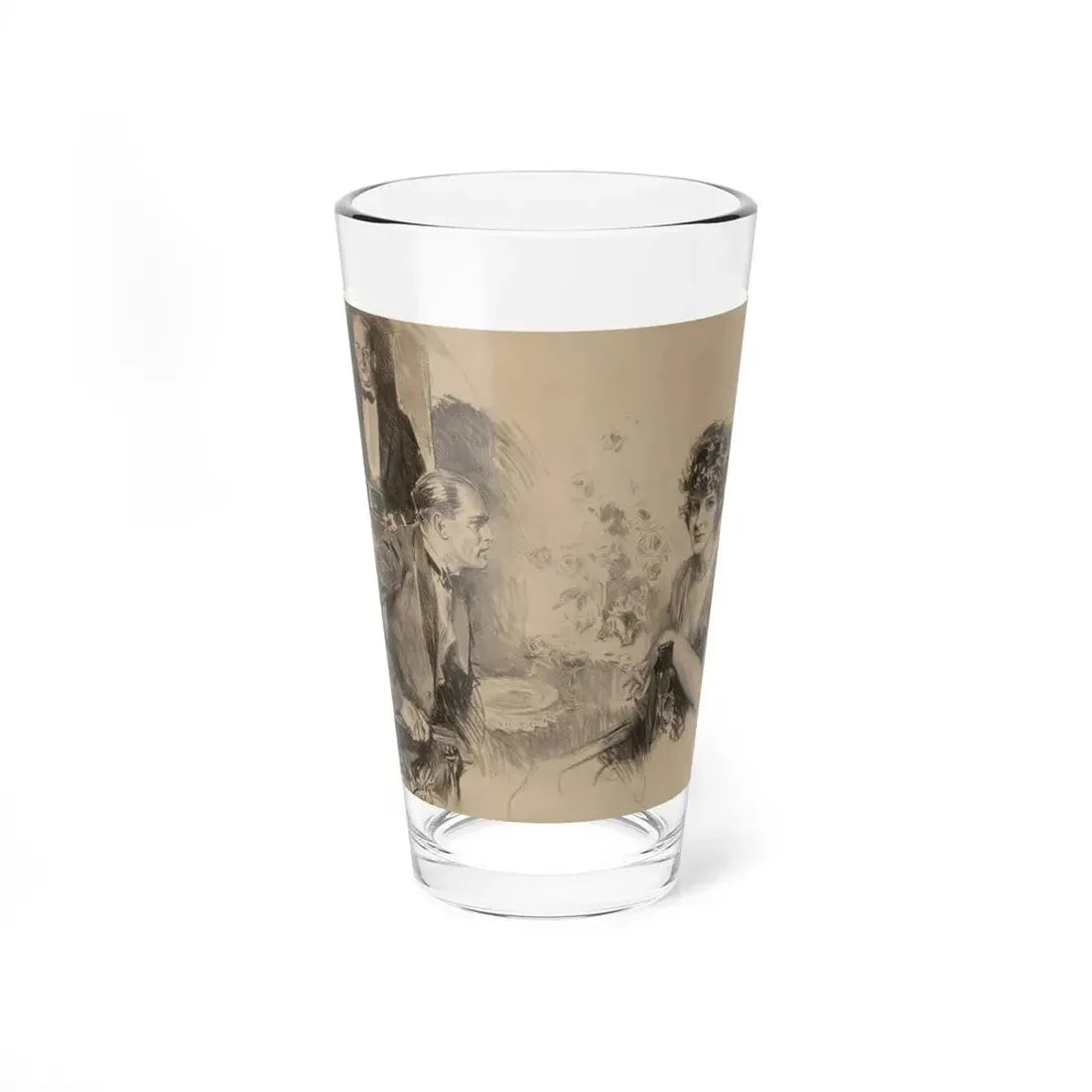 Impressing the Lady, The Saturday Evening Post interior illustration, 1922 - Pint Glass 16oz 16oz - Go Mug Yourself