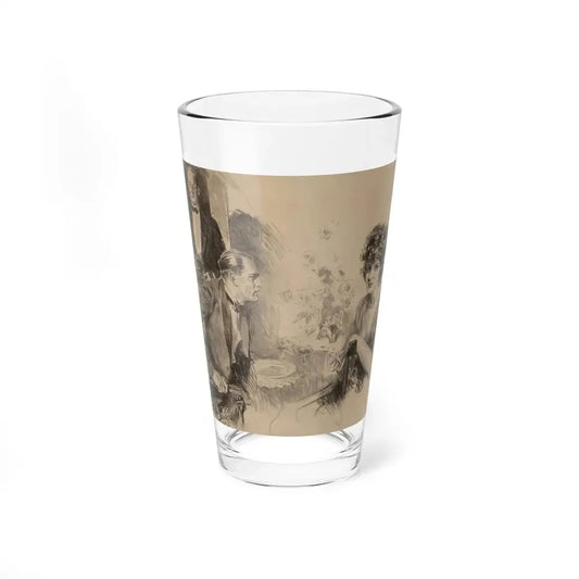 Impressing the Lady, The Saturday Evening Post interior illustration, 1922 - Pint Glass 16oz 16oz - Go Mug Yourself