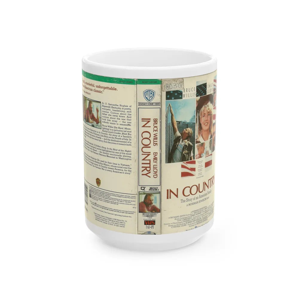 IN COUNTRY BRUCE WILLIS (VHS COVER) - White Coffee Mug-15oz-Go Mug Yourself