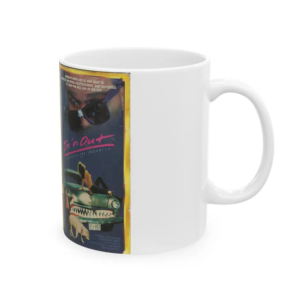 IN N OUT BORDERLINE INSANITY (VHS COVER) - White Coffee Mug-Go Mug Yourself