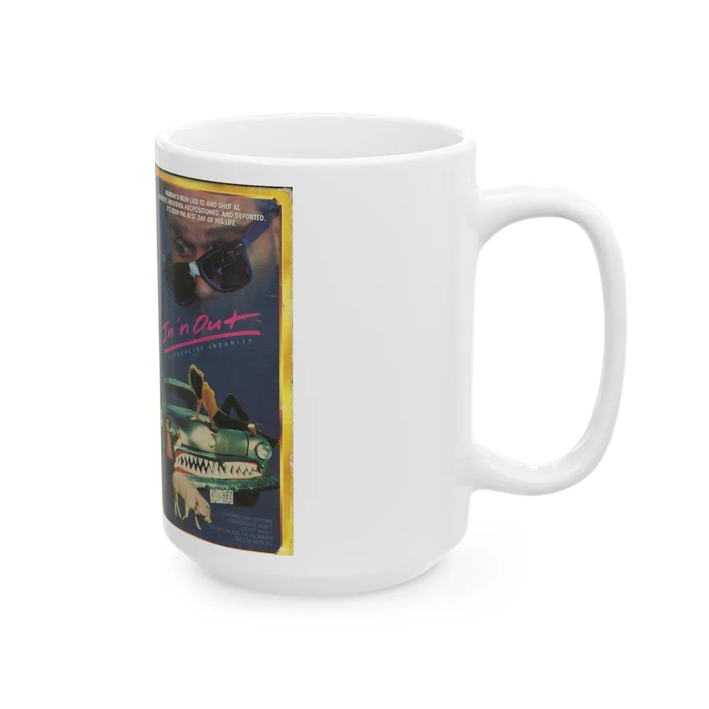 IN N OUT BORDERLINE INSANITY (VHS COVER) - White Coffee Mug-Go Mug Yourself